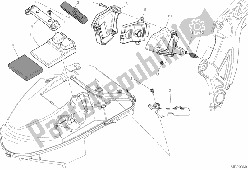 All parts for the Engine Control Unit of the Ducati Diavel Carbon Brasil 1200 2013